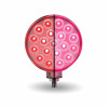 38 LED Round Double Face Dual Revolution Breast Cancer Awareness Pink Fender Light - Red/Pink