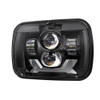 5" x 7" Rectangular Black Headlight With DRL & Turn Light Side View