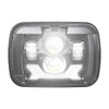 5" x 7" Rectangular Black Headlight With DRL & Turn Light LED On