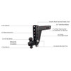 2.5" Heavy Duty Adjustable 8" Drop Hitch By BulletProof Hitches - Diagram