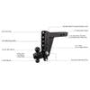 2" Heavy Duty Adjustable 8" Drop Hitch By BulletProof Hitches - Specs