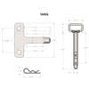 Heavy Duty Clevis With 1" Pin By BulletProof Hitches - Single Tang Drawing