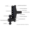 2.5" Medium Duty Adjustable 4" & 6" Offset Hitch By BulletProof Hitches - Diagram