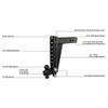 2.5" Heavy Duty Adjustable 14" Drop Hitch By BulletProof Hitches - Diagram