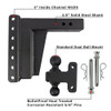 2.5" Extreme Duty Adjustable 8" Drop Hitch By BulletProof Hitches - Kit Diagram