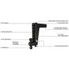 3" Heavy Duty Adjustable 12" Drop Hitch By BulletProof Hitches - Specs
