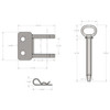 Medium Duty Clevis With 1" Pin By BulletProof Hitches - Drawing