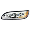 Peterbilt 382 384 386 387 Chrome Competition Series Quad-LED Headlight - Driver side LED on