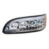 Peterbilt 382 384 386 387 Chrome Competition Series Quad-LED Headlight - Front view LED off