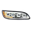 Peterbilt 382 384 386 387 Chrome Competition Series Quad-LED Headlight - Passenger side LED on