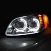 Freightliner M2 Full LED Chrome Projection Headlights With DRL On
