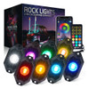 RGBW Multi-Color LED Rock Light Kit With Remote - 8 pack