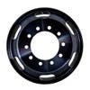 22.5" x 8.25" Oval Aluminum Wheel With Off-Center Vent Hole - Black Forward
