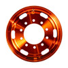 22.5" x 9" Oval Aluminum Wheel With Off-Center Vent Hole - Orange Front