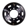 22.5" x 9" Oval Aluminum Wheel With Off-Center Vent Hole - Black Front