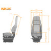 Isringhausen Seats Deluxe Narrow Truck Seat - Measurements