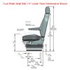Air Chief Low Rider Truck Seat With Headrest By Knoedler - Side Dimensions