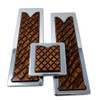 Lifetime Kenworth Chrome Plated Billet Aluminum Foot Pedal Set With Wooden Inlay 2005 & Older - Walnut