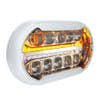 Peterbilt 304 Stainless Steel Ultralit Plus R Chrome LED Projector Headlight White And Amber LED Side View