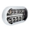 Peterbilt 304 Stainless Steel Ultralit Plus R Chrome LED Projector Headlight White LED Side View