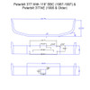 Peterbilt 377 377AE SBA Chrome Bumper By Valley Chrome - 22582 & 22586 Dimensions