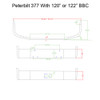 Peterbilt 377 377AE SBA Chrome Bumper By Valley Chrome - 22590 Dimensions