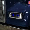 Kenworth W900 T800 T600 Black Projector Headlight Assembly With Optional Heat & Backlit Auxiliary - Black non heat installed