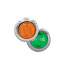 3/4" Round Clearance Marker Light With Stainless Steel Bezel by Maxxima Amber and Green