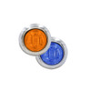 3/4" Round Clearance Marker Light With Stainless Steel Bezel by Maxxima Amber and Blue