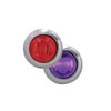 3/4" Round Clearance Marker Light With Stainless Steel Bezel by Maxxima Red and Purple