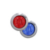 3/4" Round Clearance Marker Light With Stainless Steel Bezel by Maxxima Red and Blue