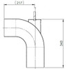 Stainless Steel 90 Degree Exhaust Elbow Pipe A0417476001 Dimensions