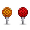3" Mini Round Double Facing Single Post LED Marker & Turn Signal Light Amber/Red Lens