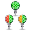 3" Mini Round Dual Revolution Single Post LED Marker & Turn Signal Reflector Light green 