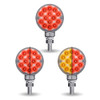 3" Mini Round Dual Revolution Single Post LED Marker & Turn Signal Reflector Light red