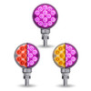 3" Mini Round Dual Revolution Single Post LED Marker & Turn Signal Reflector Light purple