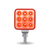 3" Mini Square Double Facing Single Post LED Red Clear