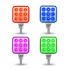 3" Mini Square Dual Revolution Single Post LED Marker & Turn Signal Reflector Light default