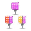 3" Mini Square Dual Revolution Single Post LED Marker & Turn Signal Reflector Light Purple