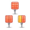 3" Mini Square Dual Revolution Single Post LED Marker & Turn Signal Reflector Light Red