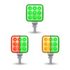 3" Mini Square Dual Revolution Single Post LED Marker & Turn Signal Reflector Light Green