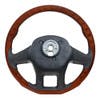 Peterbilt Kenworth 18" YourGrip Leather & Wood Steering Wheel - Wood Steering Wheel Back