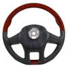 Peterbilt Kenworth 18" YourGrip Leather & Wood Steering Wheel - Leather and Wood Back