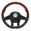 Peterbilt Kenworth 18" YourGrip Leather & Wood Steering Wheel - Leather And Wood Front
