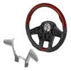 Peterbilt Kenworth 18" YourGrip Leather & Wood Steering Wheel - Leather And Wood With Chrome Trim