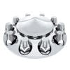 Chrome Pointed Front Axle Cover With 33mm Push On Lug Nut Covers - Default