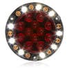 30 LED 5.5" Hybrid Combination Round Stop Turn Tail & Back Up Warning Light By Maxxima - Outside Clear On