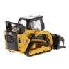 Caterpillar 259D3 Compact Tracker Loader With Work Tools Replica 1/50 Scale Back Angled Passenger Side View