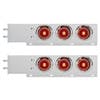 Stainless Steel Mud Flap Hangers With Abyss LED Lights & Red Lens - Visor Set