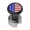 Black 1/2"-13 Thread-On Flag Gearshift Knob With Adapter - 13/15/18 US Top